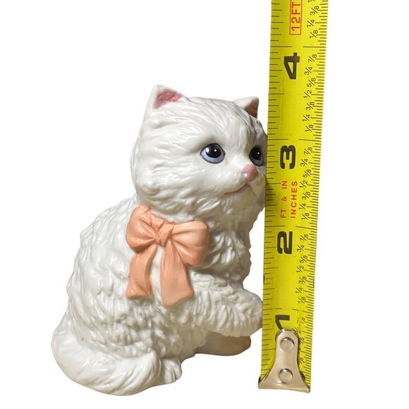 HOMCO White Persian Kittens Cats Figurines Pink Blue Bows Taiwan 1428 set of 2 - Picture 12 of 13
